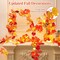 2 Pack Fall Decor for Home Thanksgiving Decorations Lighted Fall Garland Maple Leaves, Total 11.8FT 40 LED Battery Operated Indoor Outdoor String Lights Garland Autumn Harvest Party Halloween Decorations